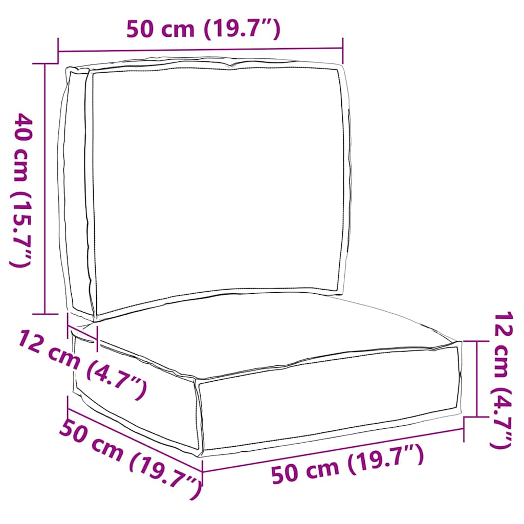 Palle Pudesæt Oxford stof Beige 50 x 50 x 12 cm
