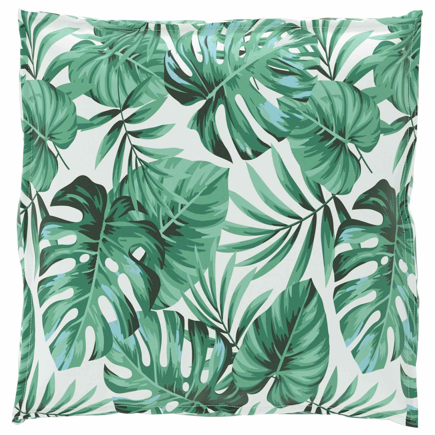 Palle Pudesæt Oxford stof Grøn Blad Mønster 70 x 70 x 12 cm