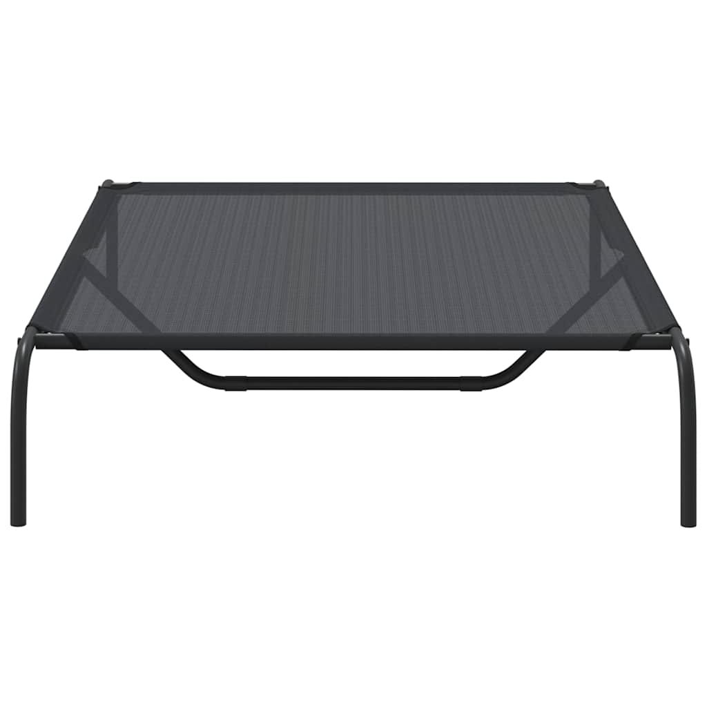 forhøjet hundeseng 130x80x20 cm textilene og stål sort