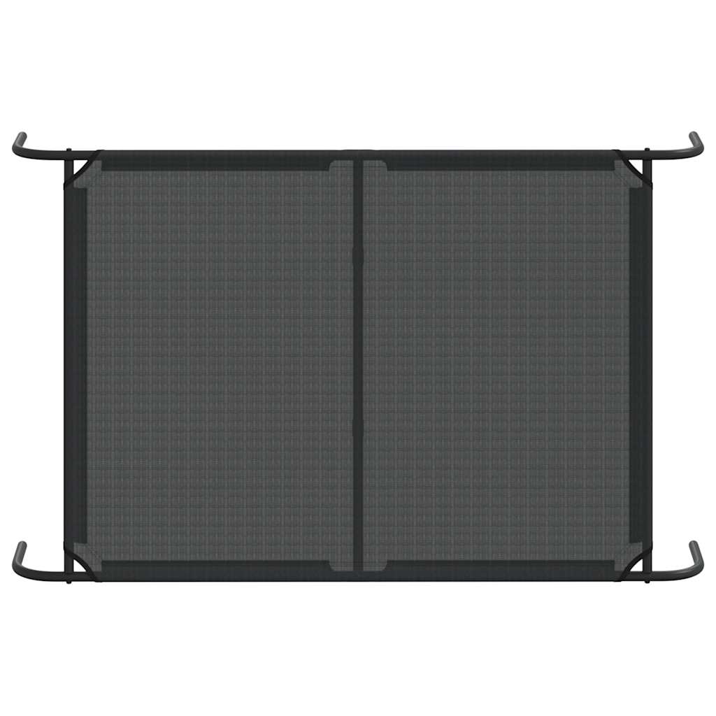 forhøjet hundeseng 130x80x20 cm textilene og stål sort