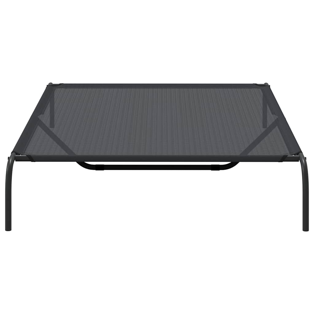 forhøjet hundeseng 150x90x20 cm textilene og stål sort