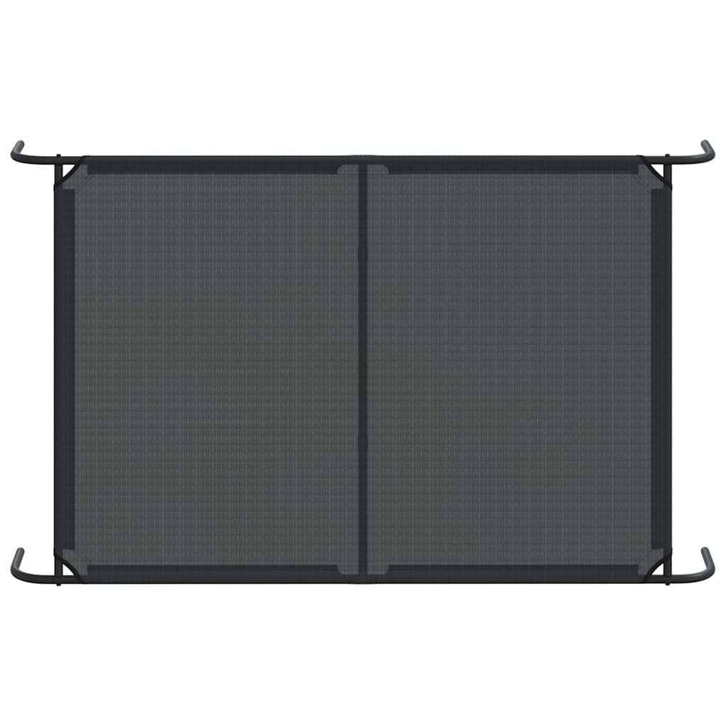 forhøjet hundeseng 150x90x20 cm textilene og stål sort