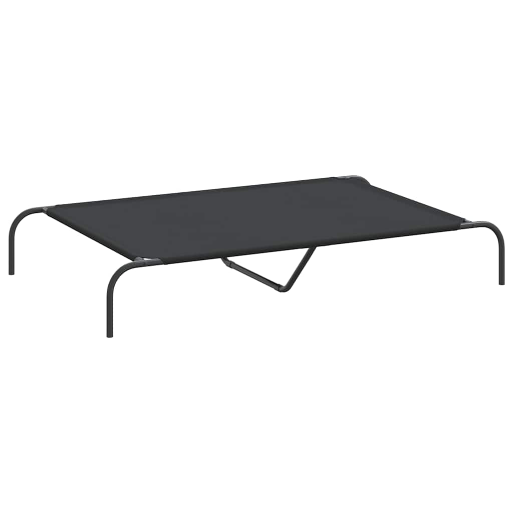 løftet hundeseng 130x80x20 cm oxfordstof og stål sort