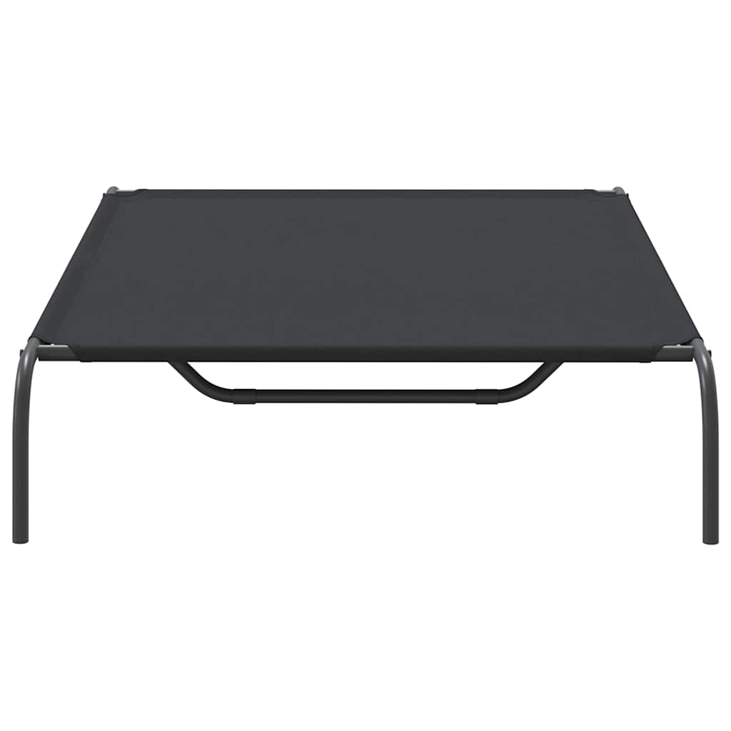 løftet hundeseng 130x80x20 cm oxfordstof og stål sort