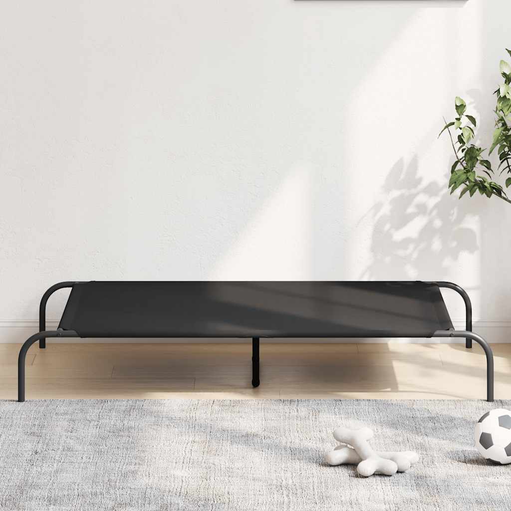 løftet hundeseng 130x80x20 cm oxfordstof og stål sort