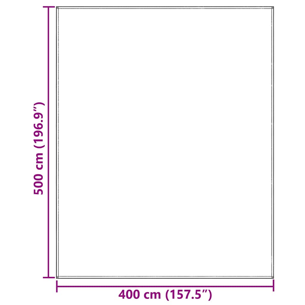 Telt tæppe Lysegrå 500 x 400 cm Polyethylen