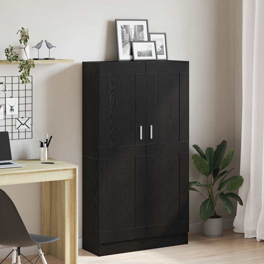 Bogskab 3 niveauer 82,5 x 30,5 x 150 cm Konstrueret træ Sort eg