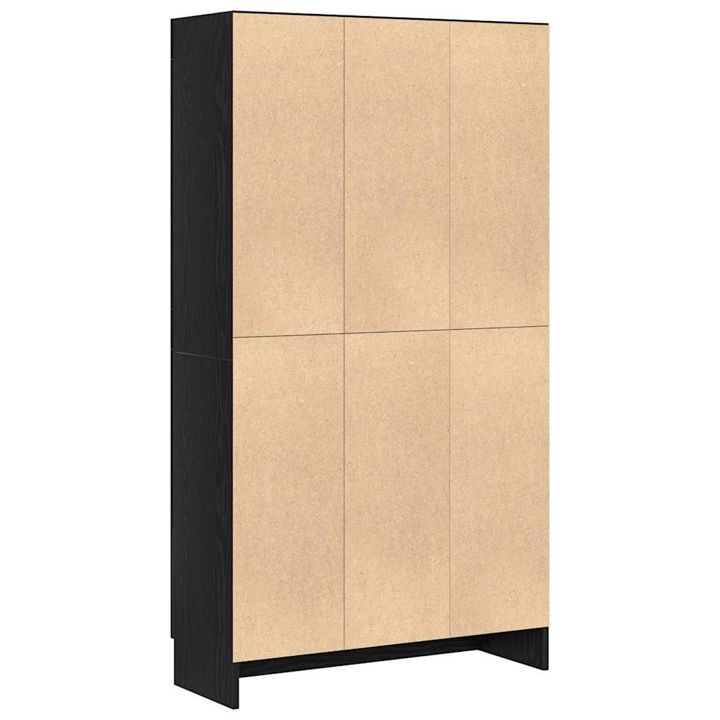 Bogskab 3 niveauer 82,5 x 30,5 x 150 cm Konstrueret træ Sort eg