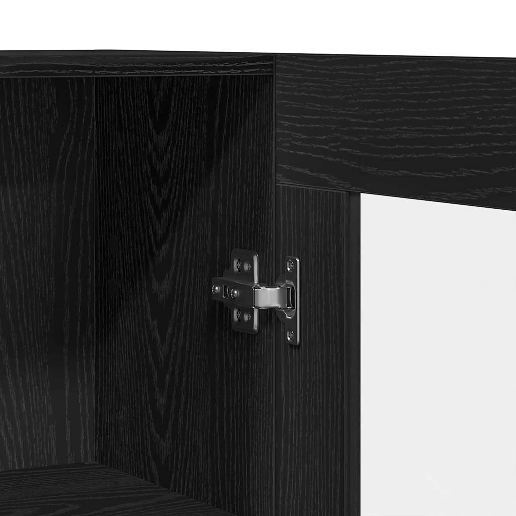 Bogskab 4 niveauer 82,5 x 30,5 x 185 cm Konstrueret træ Sort eg