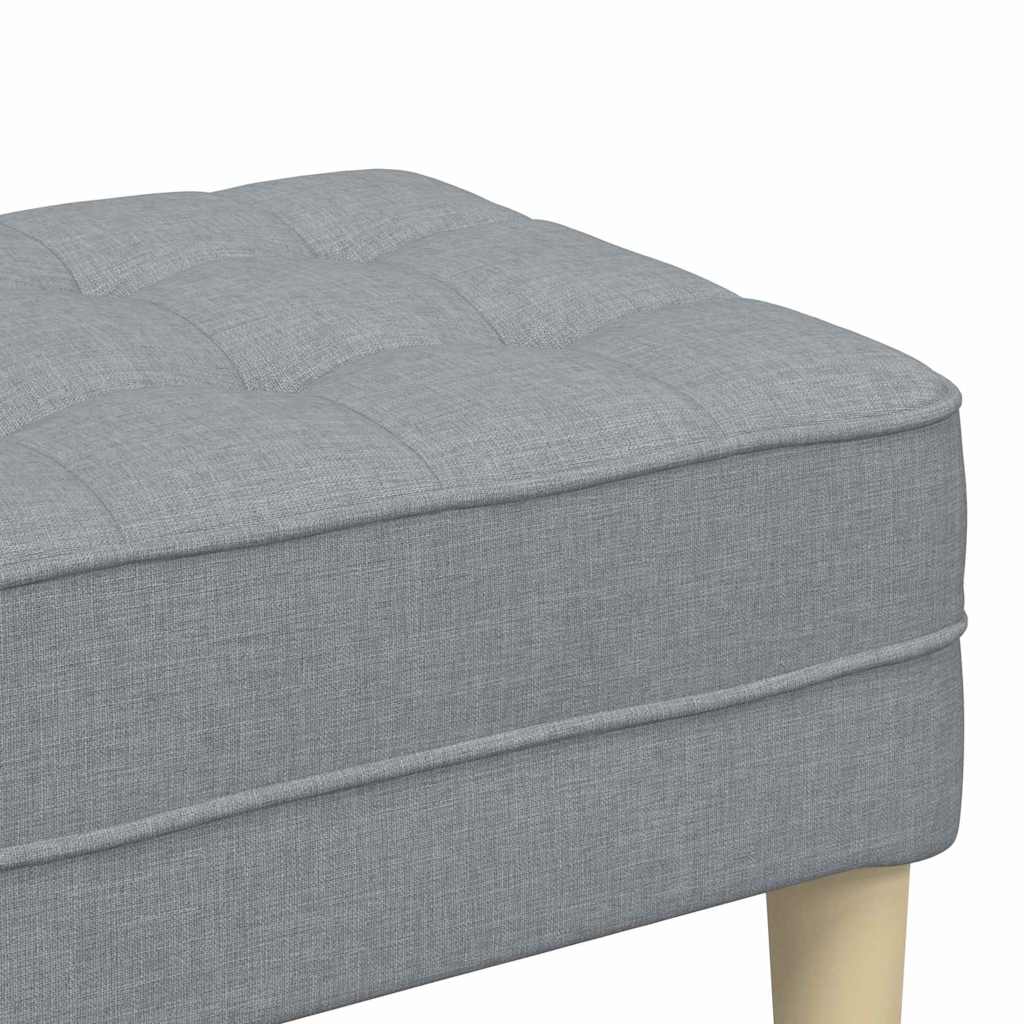 bænk med pude Lysegrå 113 x 57 x 39 cm Stof