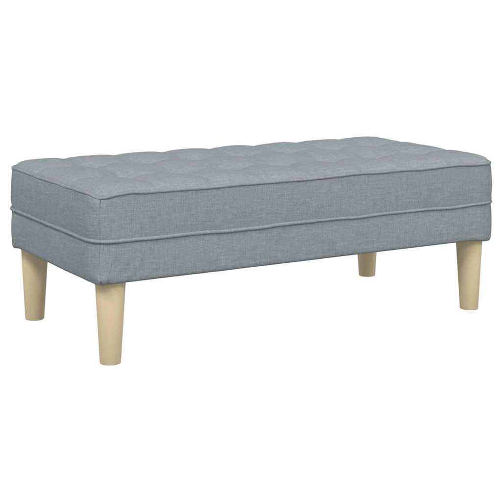 bænk med pude Lysegrå 113 x 57 x 39 cm Stof