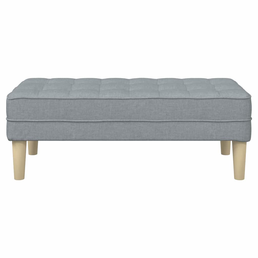 bænk med pude Lysegrå 113 x 57 x 39 cm Stof