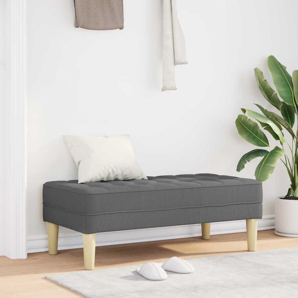 bænk med pude Mørkegrå 113 x 57 x 39 cm Stof