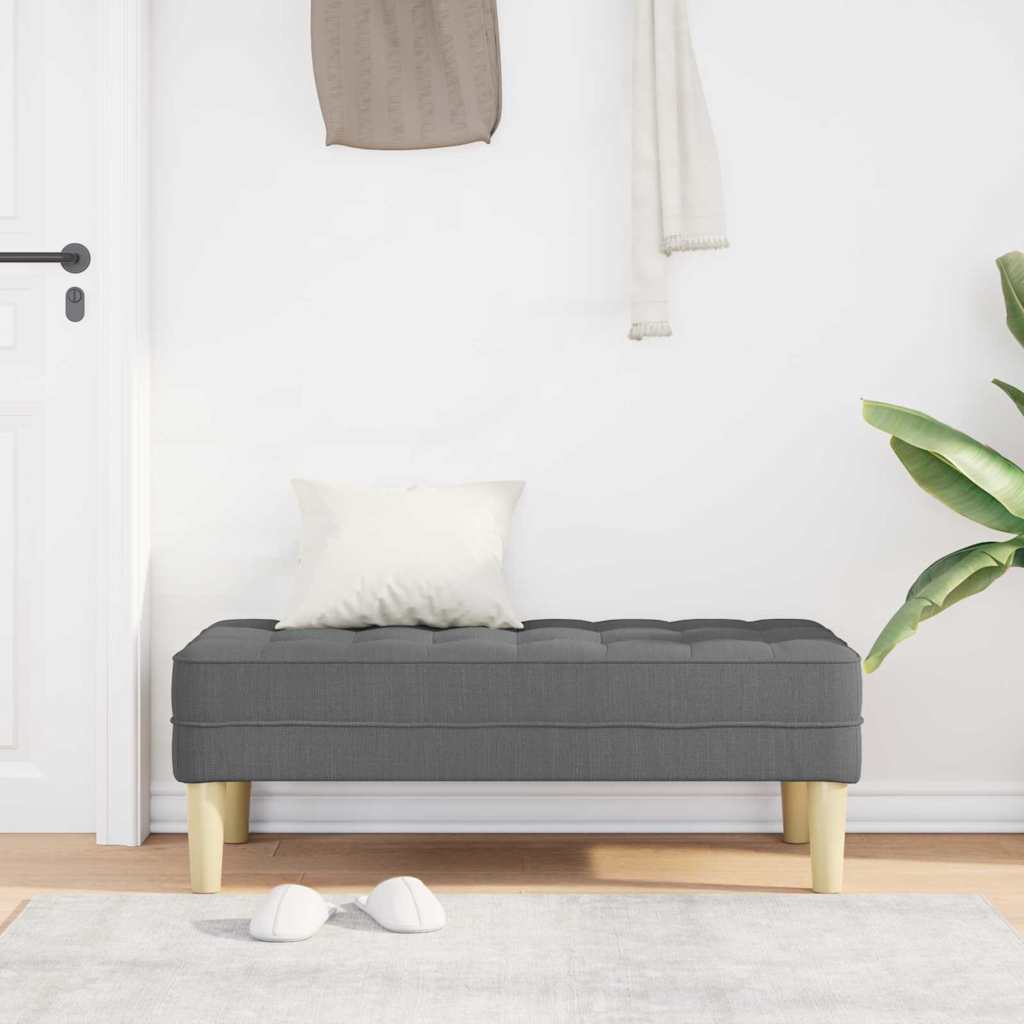 bænk med pude Mørkegrå 113 x 57 x 39 cm Stof
