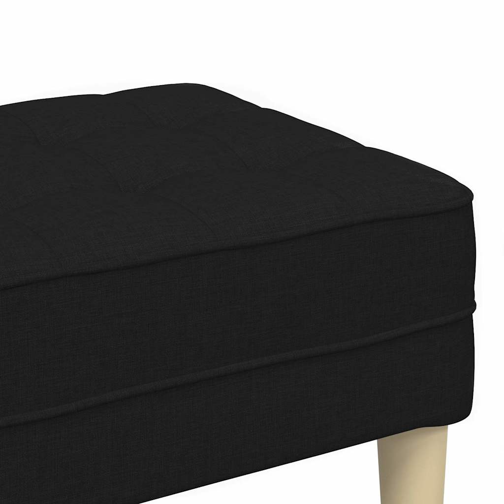 bænk med pude Sort 113 x 57 x 39 cm Stof