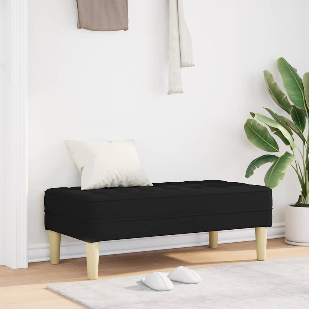 bænk med pude Sort 113 x 57 x 39 cm Stof