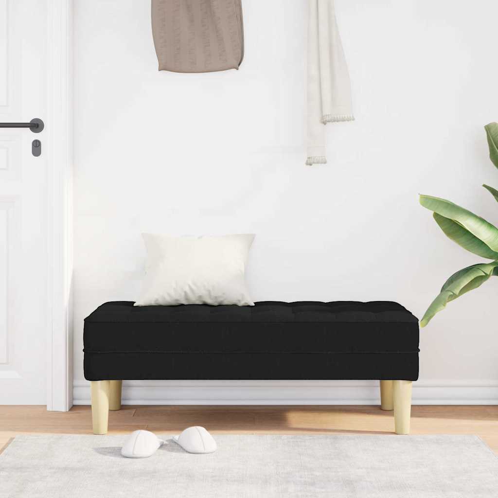 bænk med pude Sort 113 x 57 x 39 cm Stof