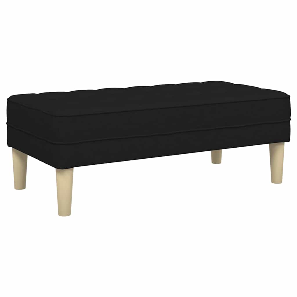 bænk med pude Sort 113 x 57 x 39 cm Stof