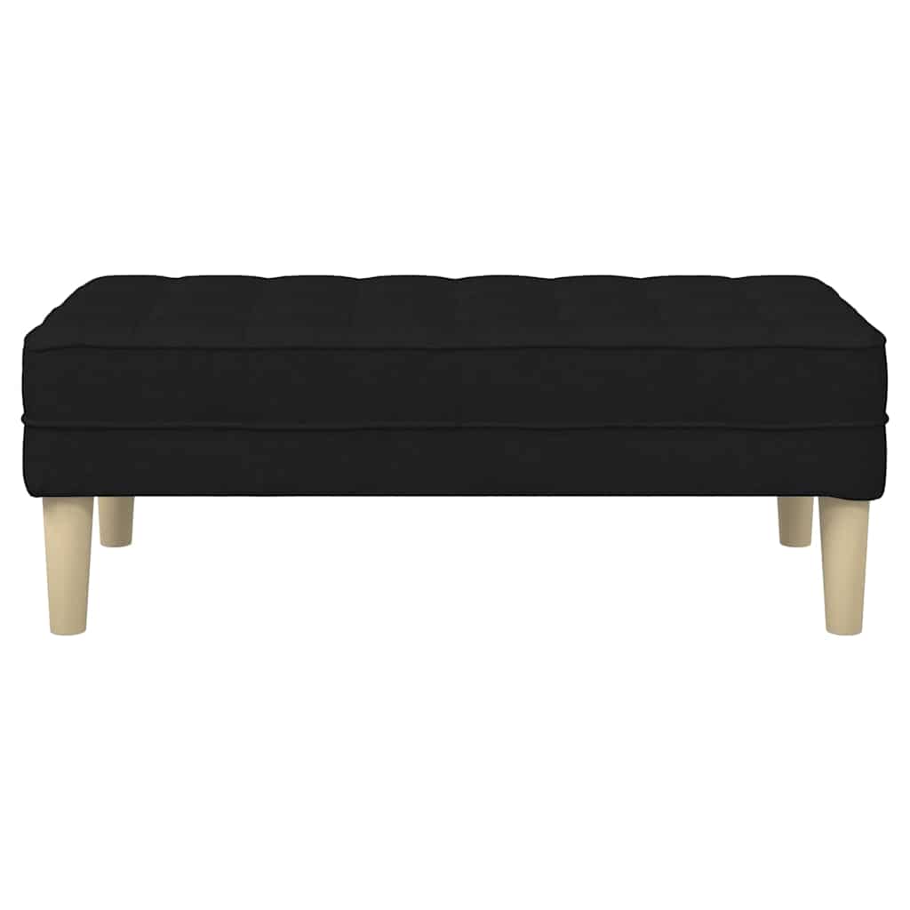bænk med pude Sort 113 x 57 x 39 cm Stof