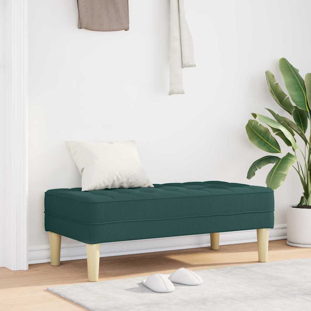 bænk med pude Mørkegrøn 113 x 57 x 39 cm Stof