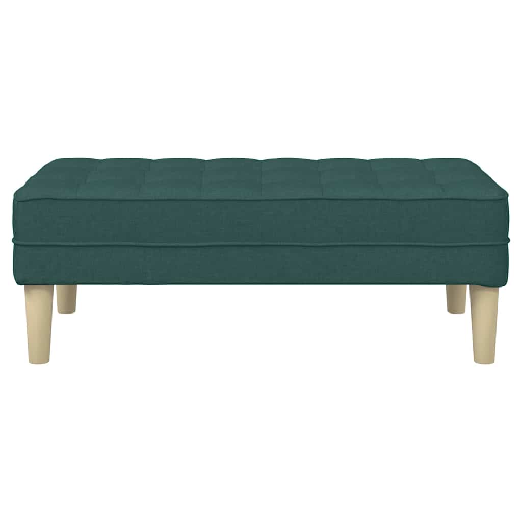 bænk med pude Mørkegrøn 113 x 57 x 39 cm Stof