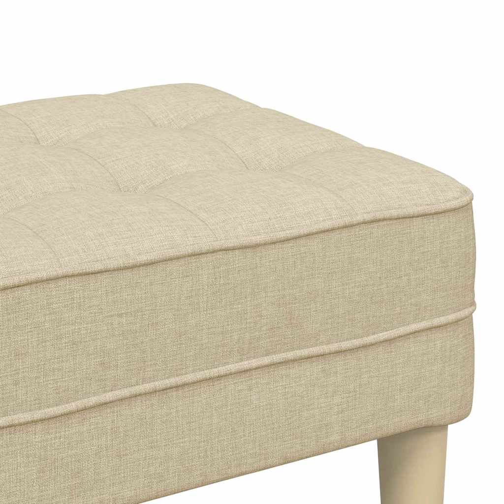bænk med pude Creme 113 x 57 x 39 cm Stof