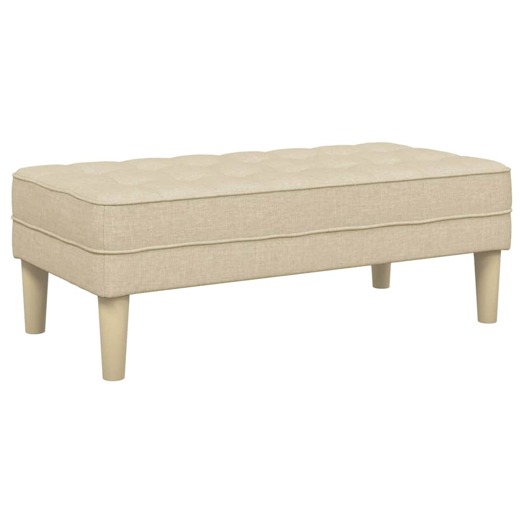 bænk med pude Creme 113 x 57 x 39 cm Stof