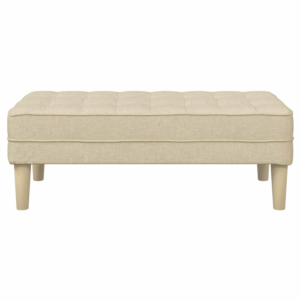 bænk med pude Creme 113 x 57 x 39 cm Stof
