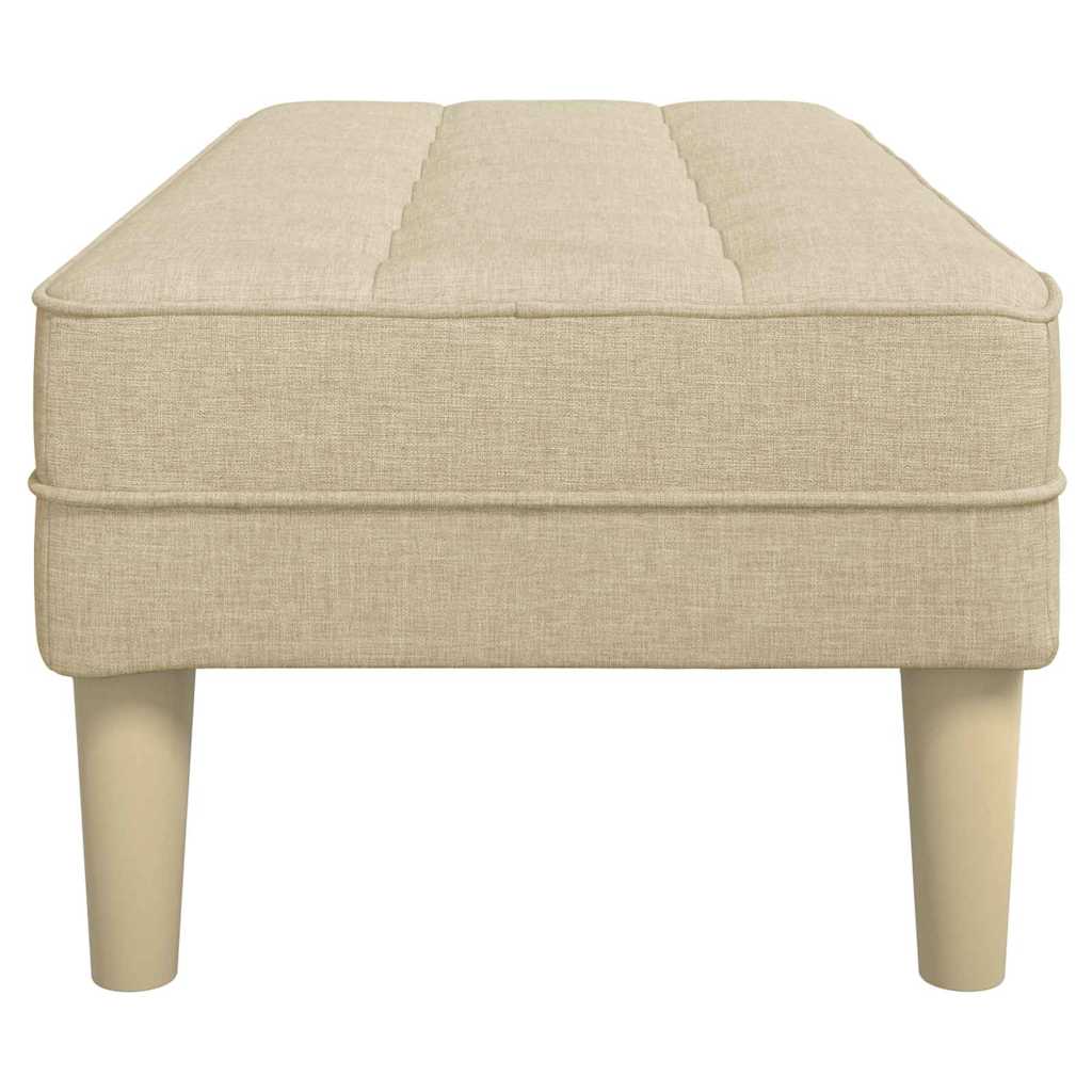 bænk med pude Creme 113 x 57 x 39 cm Stof