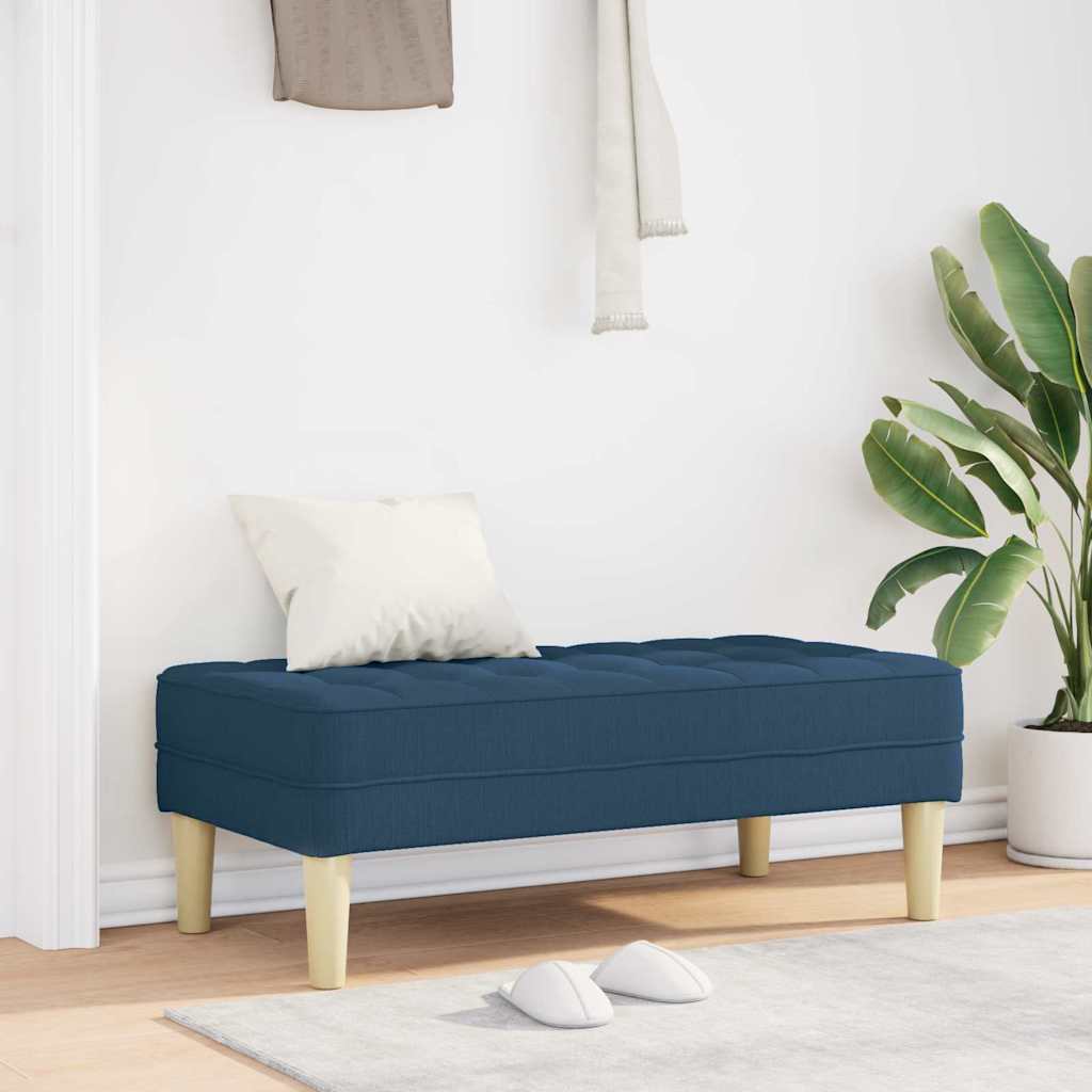 bænk med pude Blå 113 x 57 x 39 cm Stof