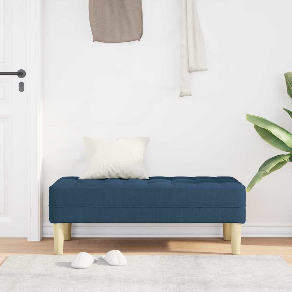 bænk med pude Blå 113 x 57 x 39 cm Stof