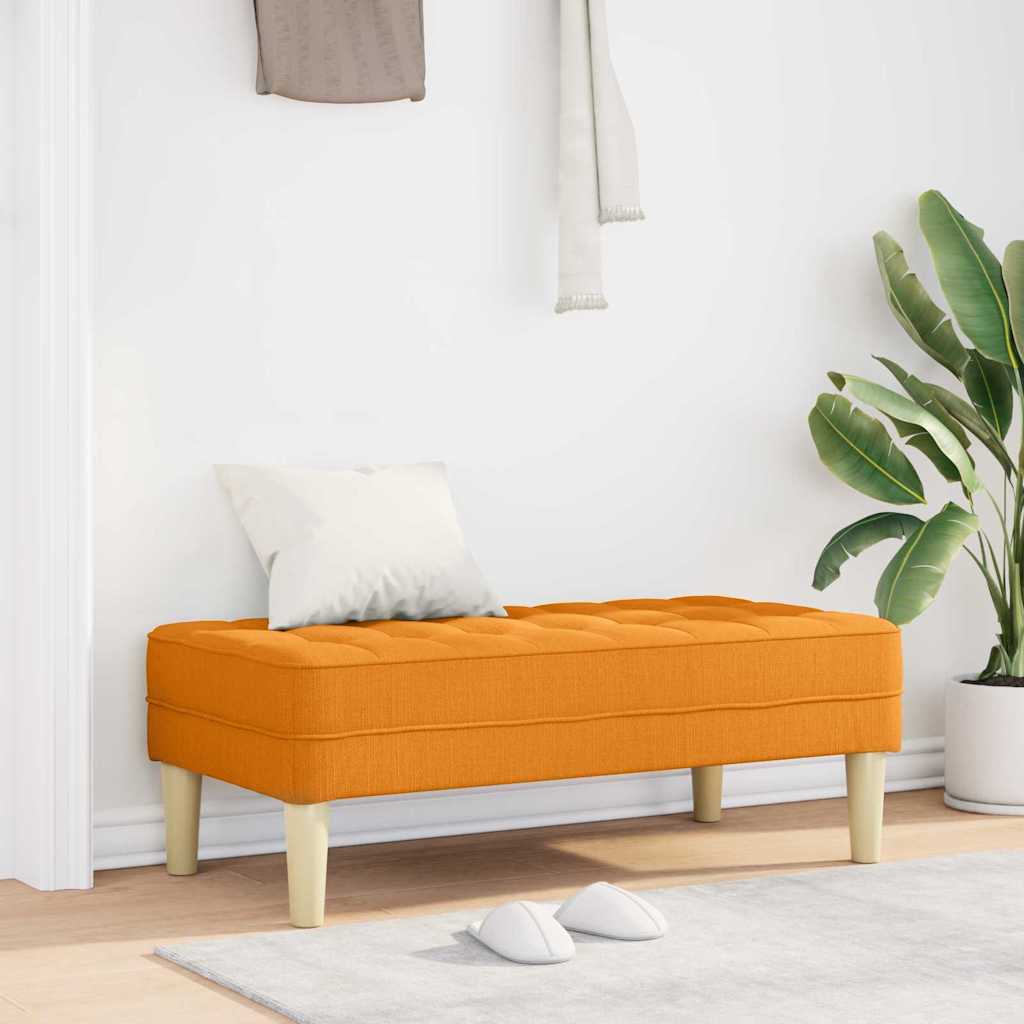 bænk med pude Mørk Gul 113 x 57 x 39 cm Stof