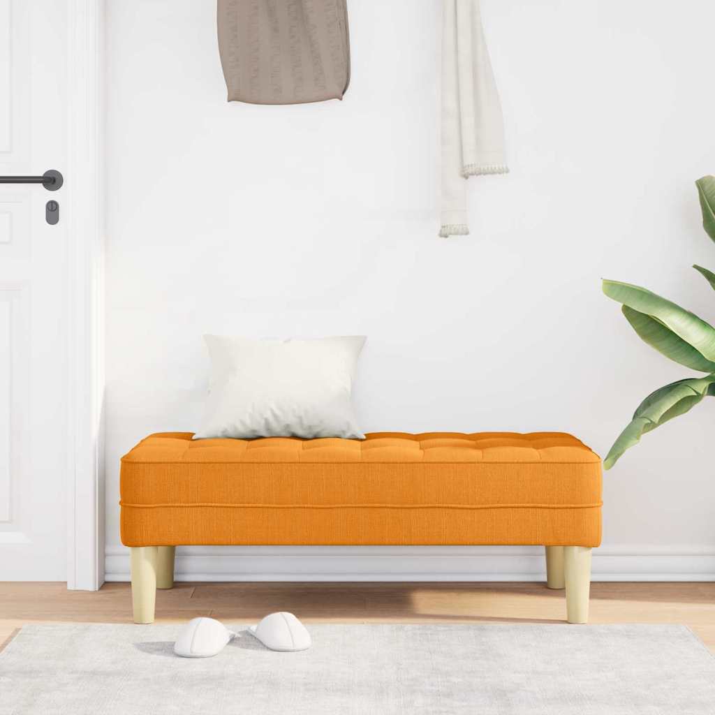 bænk med pude Mørk Gul 113 x 57 x 39 cm Stof