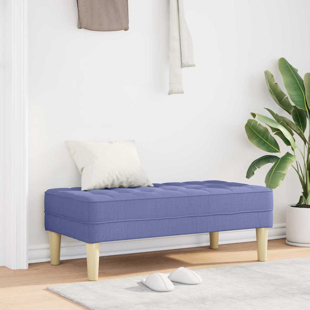 bænk med pude Jeans blå 113 x 57 x 39 cm Stof