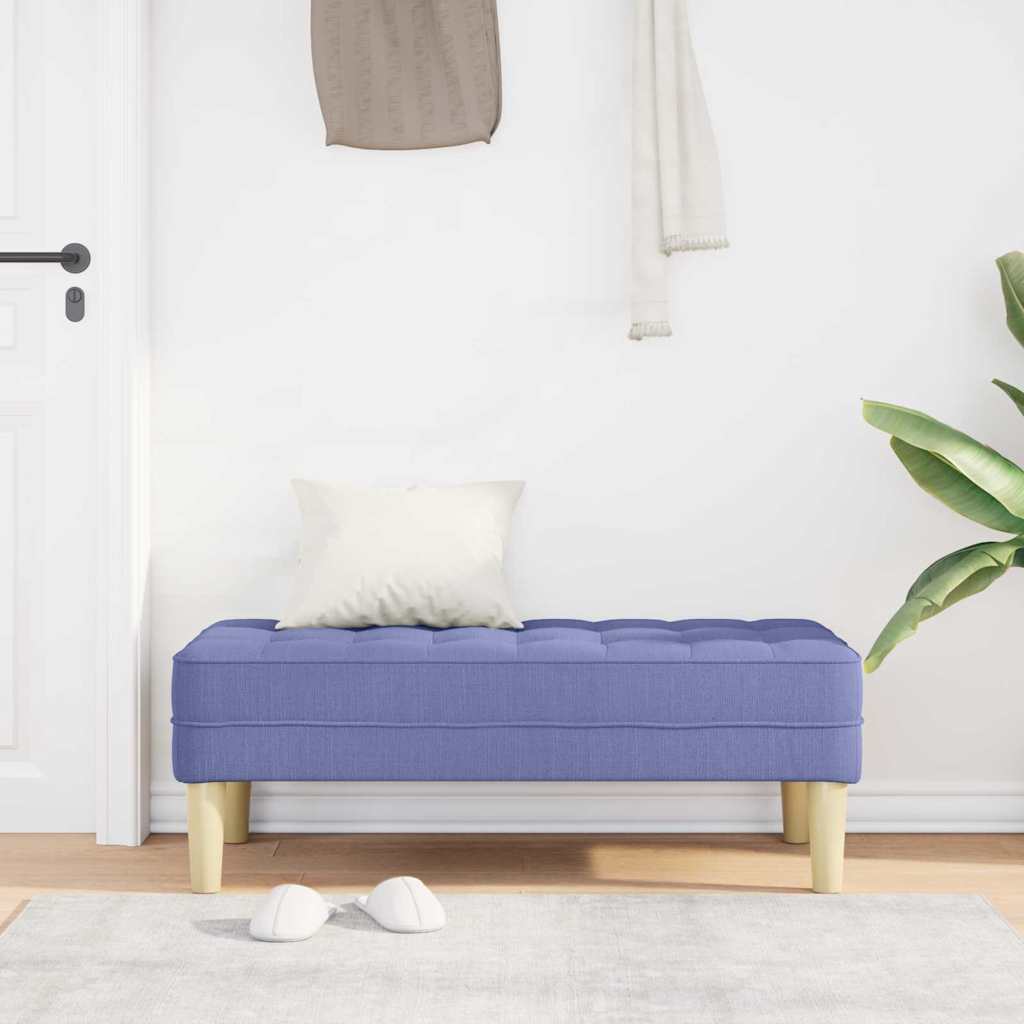 bænk med pude Jeans blå 113 x 57 x 39 cm Stof