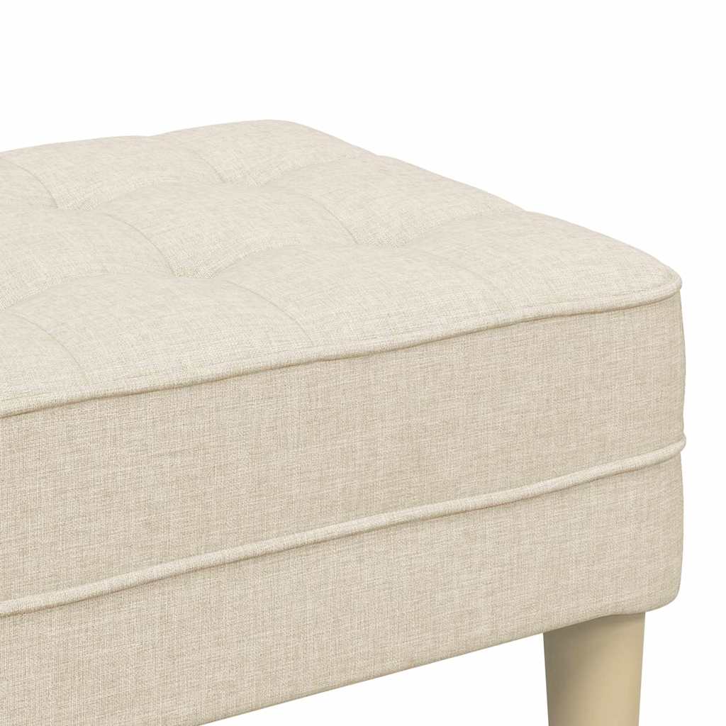 bænk med pude Linned 113 x 57 x 39 cm Stof