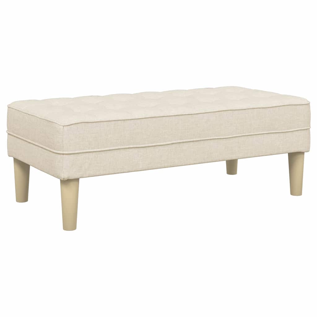 bænk med pude Linned 113 x 57 x 39 cm Stof