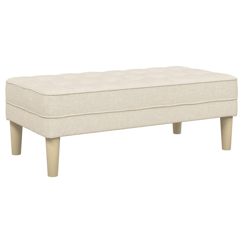 bænk med pude Linned 113 x 57 x 39 cm Stof