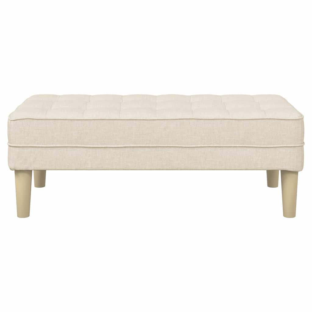bænk med pude Linned 113 x 57 x 39 cm Stof