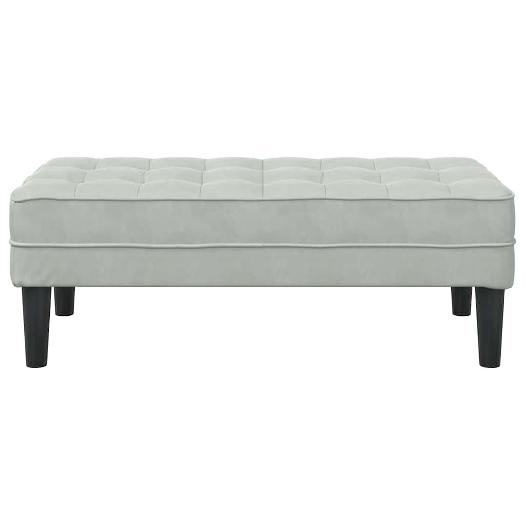 bænk med pude Lysegrå 113 x 57 x 39 cm Fløjl