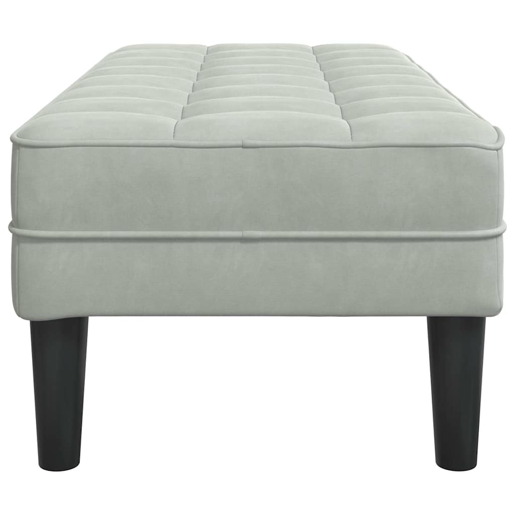 bænk med pude Lysegrå 113 x 57 x 39 cm Fløjl