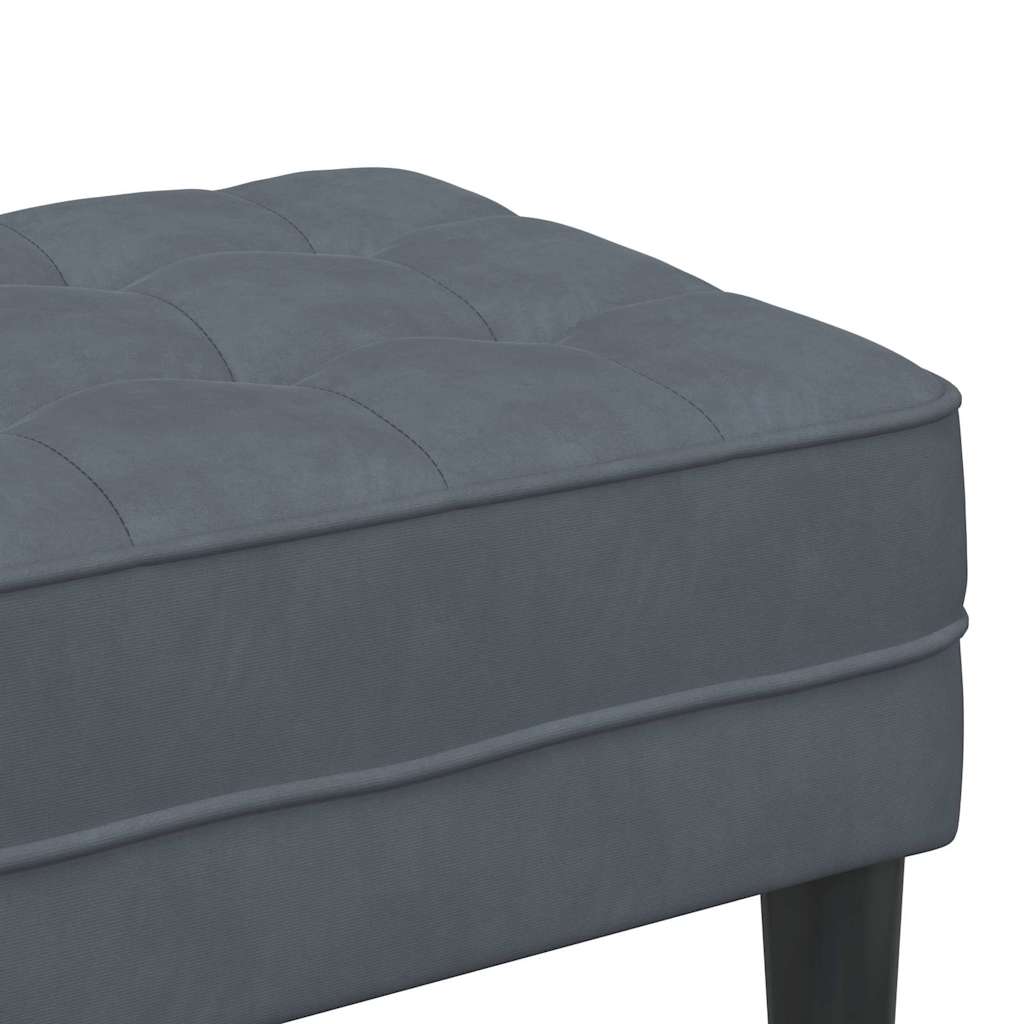 bænk med pude Mørkegrå 113 x 57 x 39 cm Fløjl