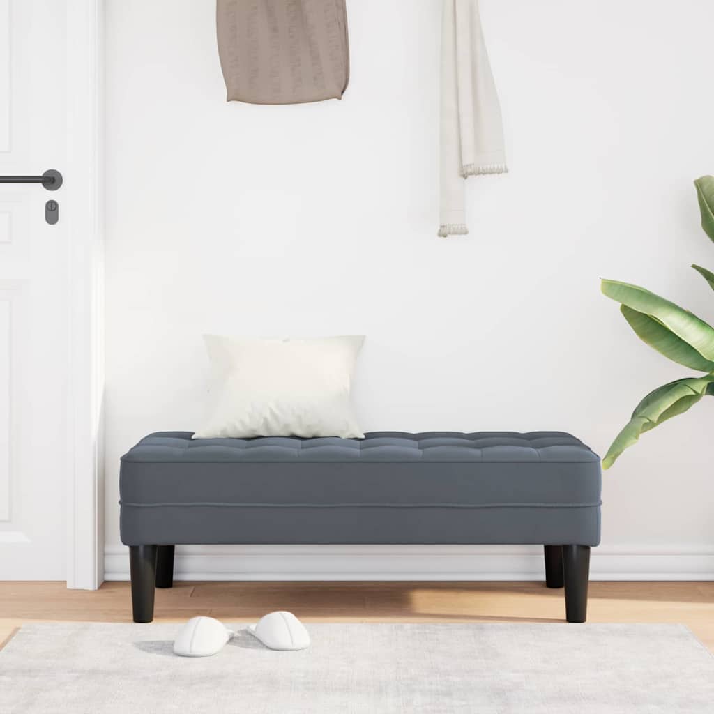 bænk med pude Mørkegrå 113 x 57 x 39 cm Fløjl