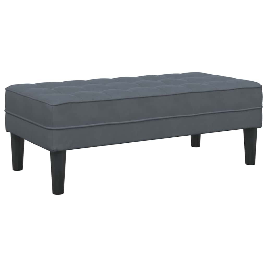 bænk med pude Mørkegrå 113 x 57 x 39 cm Fløjl