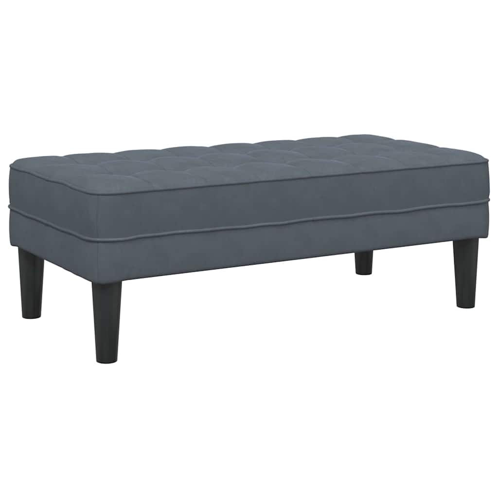 bænk med pude Mørkegrå 113 x 57 x 39 cm Fløjl