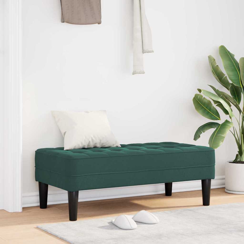 bænk med pude Mørkegrøn 113 x 57 x 39 cm Fløjl