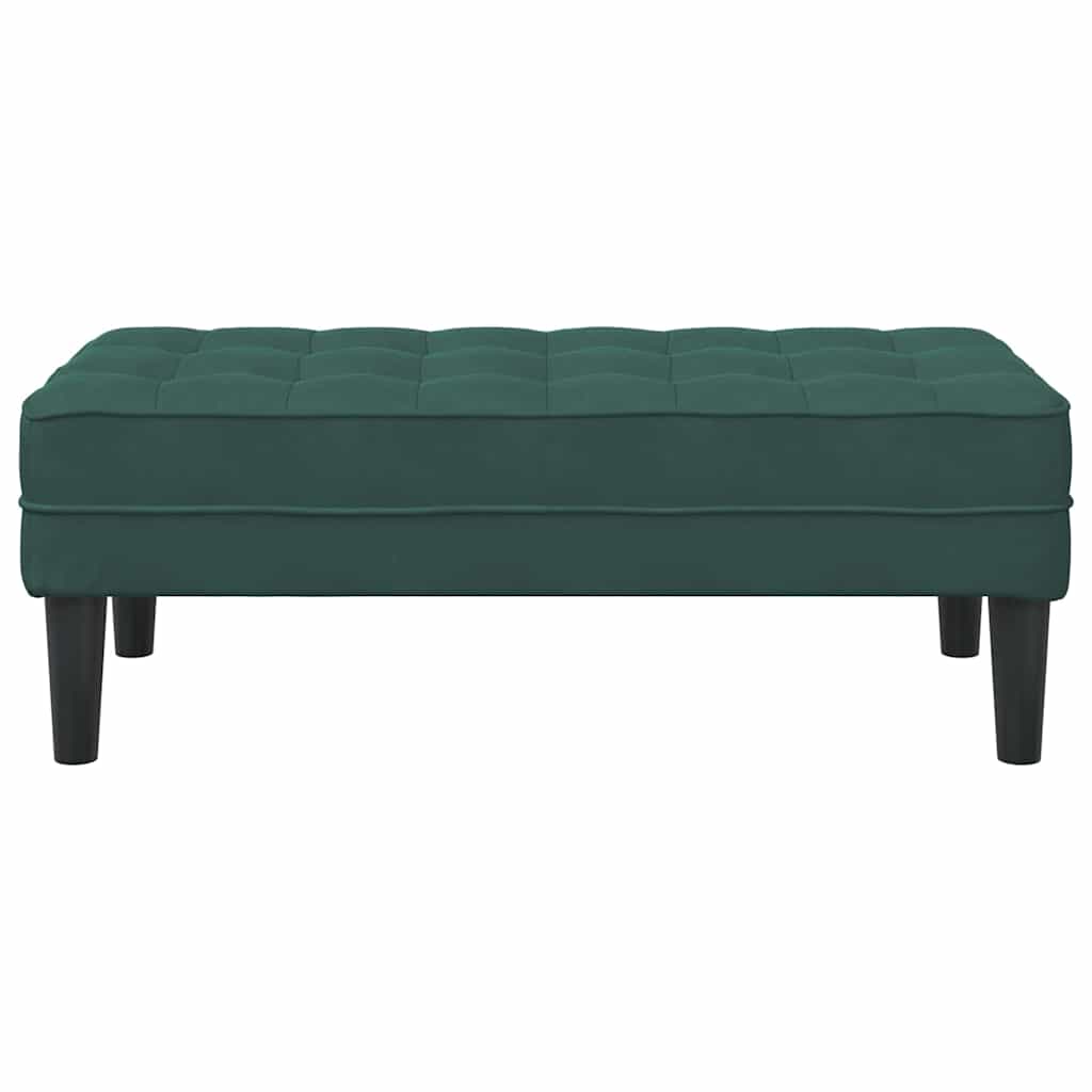 bænk med pude Mørkegrøn 113 x 57 x 39 cm Fløjl