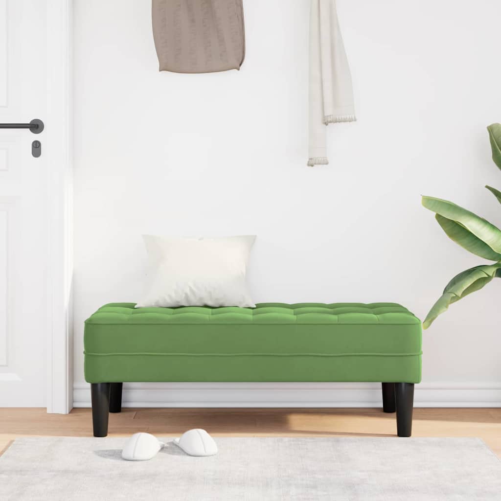 bænk med pude Lys grøn 113 x 57 x 39 cm Fløjl
