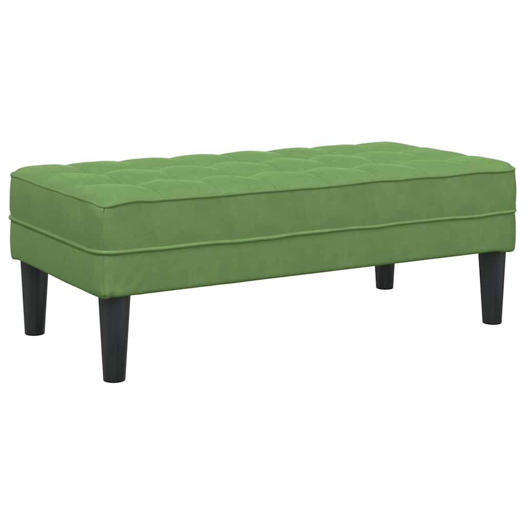 bænk med pude Lys grøn 113 x 57 x 39 cm Fløjl