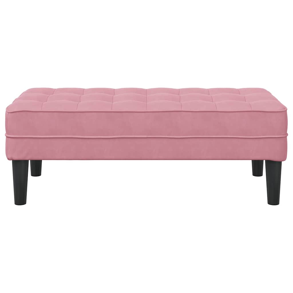 bænk med pude Lyserød 113 x 57 x 39 cm Fløjl